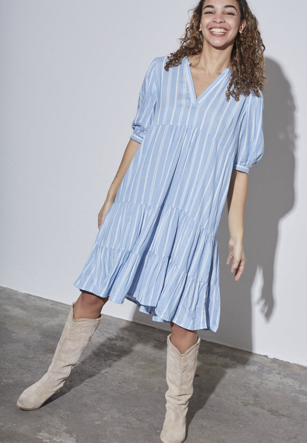 Kleid Ibon in Blue/Cream