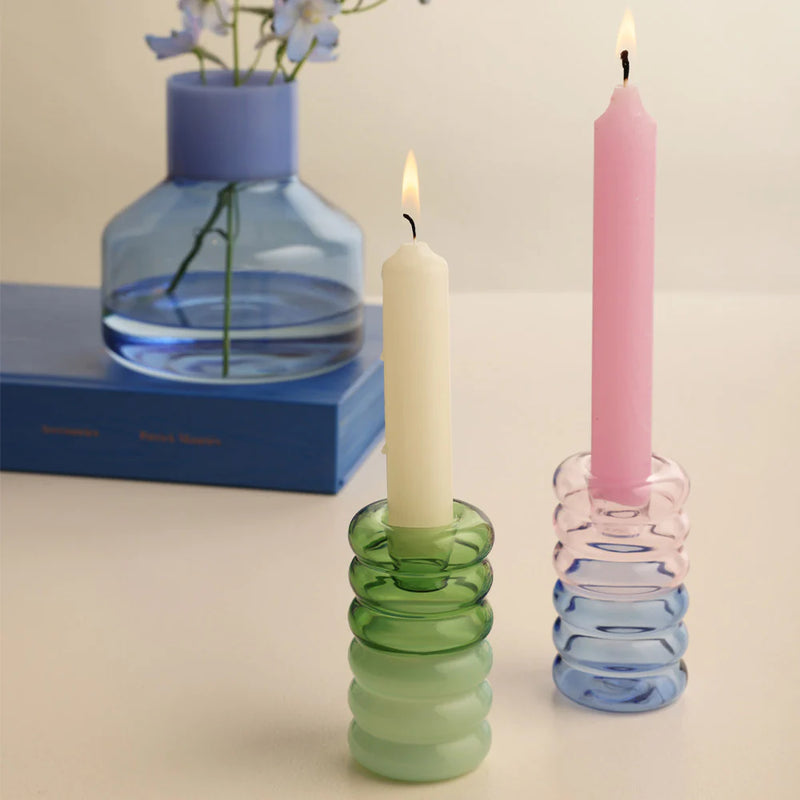 Kerzenhalter Hoop in Rosa/ Blau