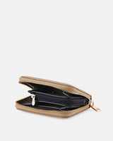Seidenfelt Ylva – Kompakte Brieftasche in Coffee & Cream