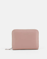 Seidenfelt Ylva – Kompakte Brieftasche in Rosa mit goldenem Reißverschluss