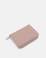 Seidenfelt Ylva – Kompakte Brieftasche in Rosa mit goldenem Reißverschluss