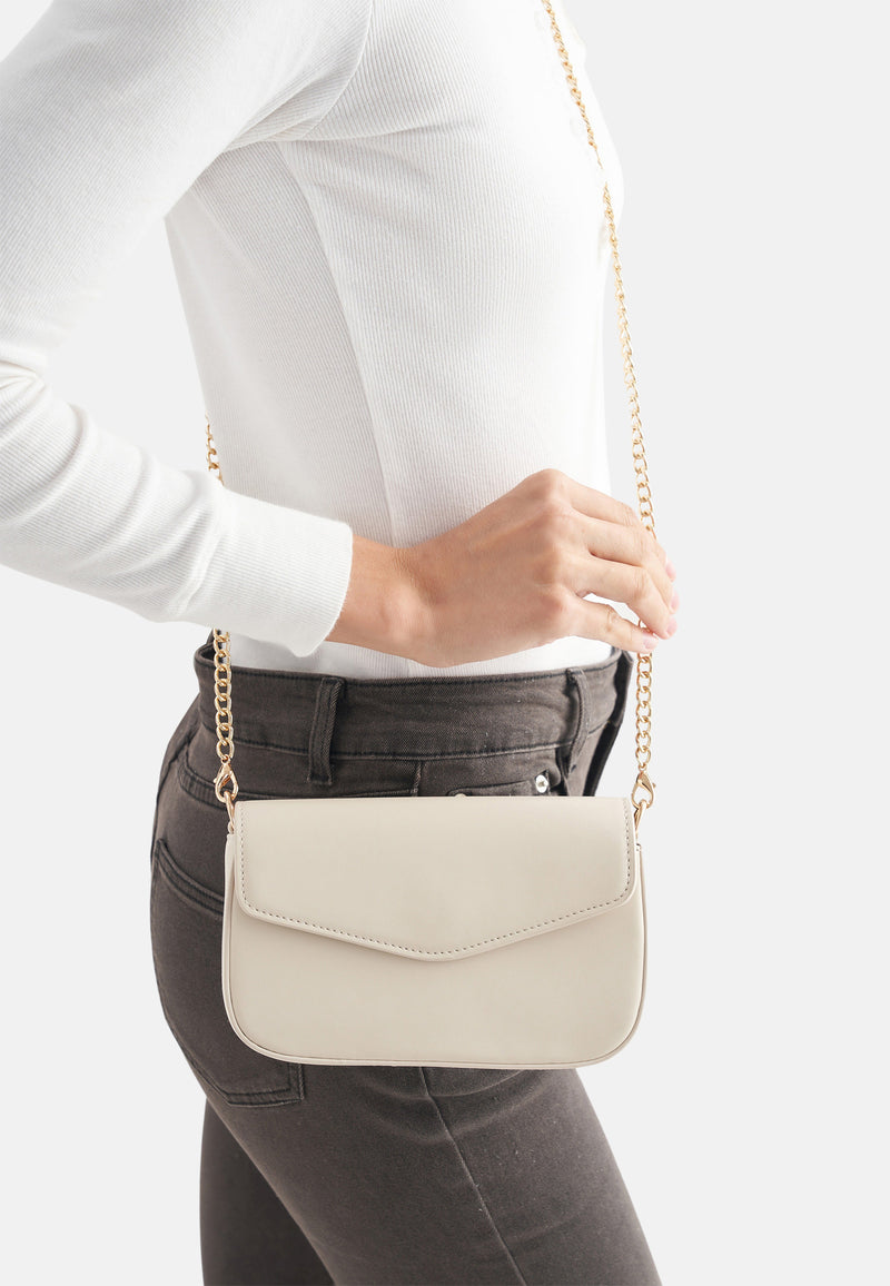 Crossbody-Tasche mit Kette VANJA - Beige