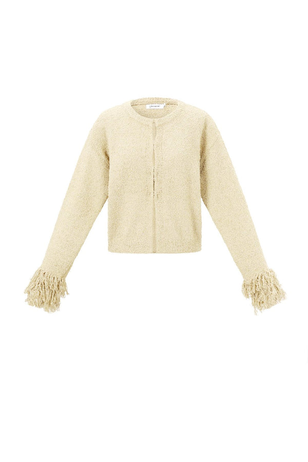 Cardigan Melli mit Fransen in Beige