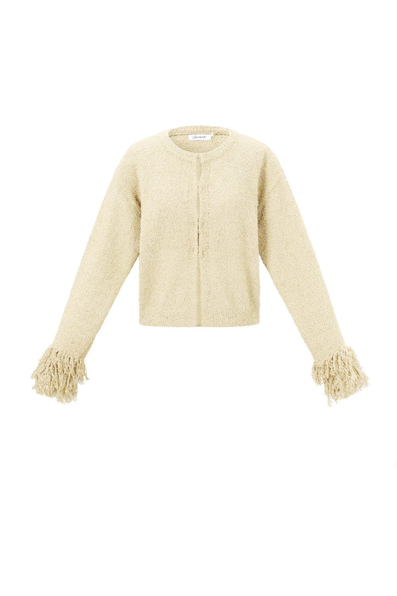 Cardigan Melli mit Fransen in Beige