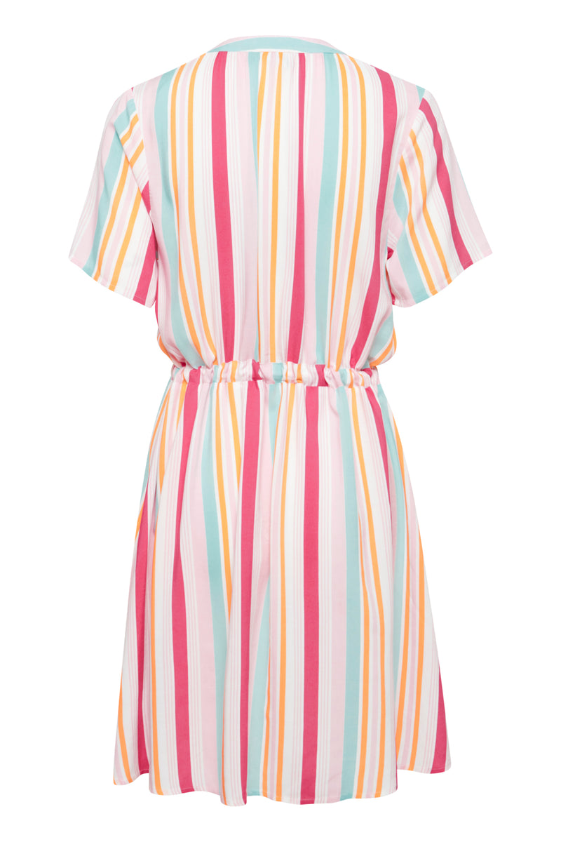 Kleid Vera in Carmine Multi Stripe