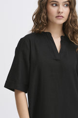 Leinenkleid Lino in Schwarz