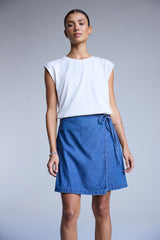 Asymmetrischer Jeansrock - Medium Blue