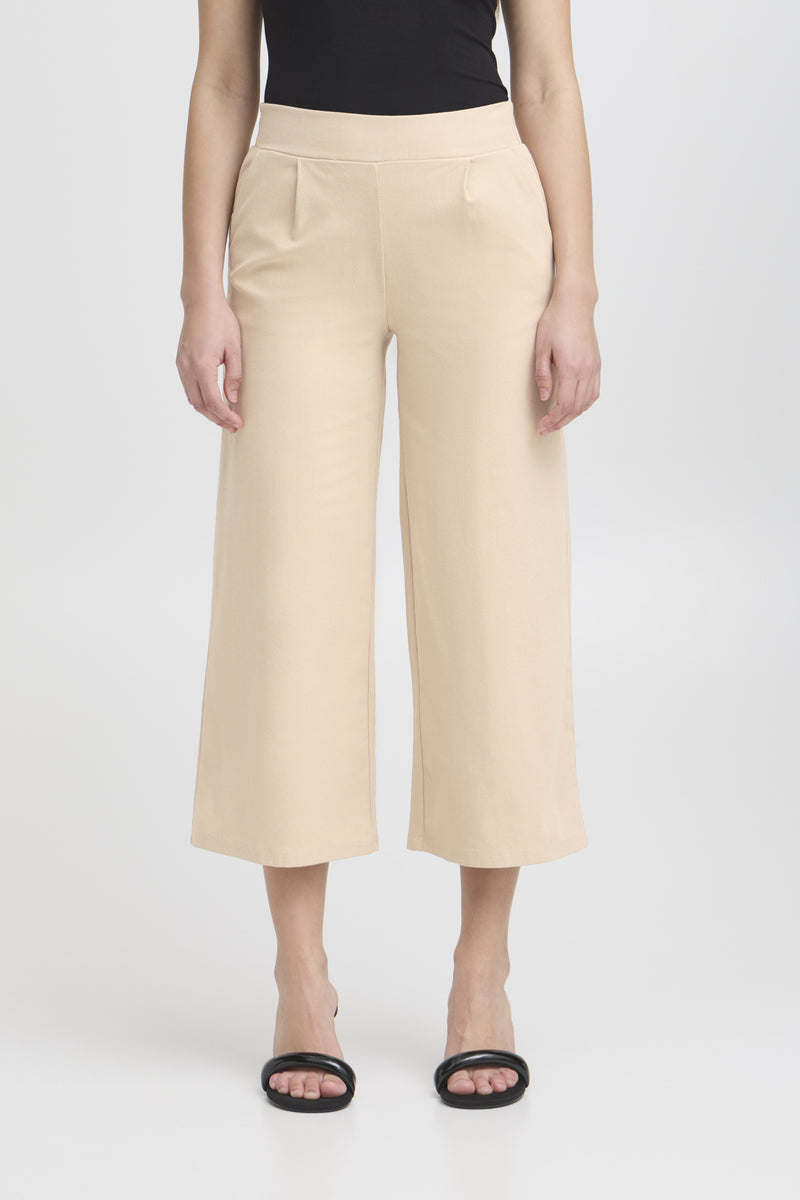 Jersey-Culotte in Beige – Baumwollmix, Modell Kate Denerim