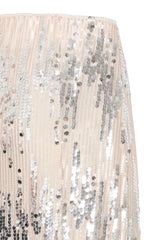 Glitzer-Pailletten-Rock Beige –  Modell Maulina