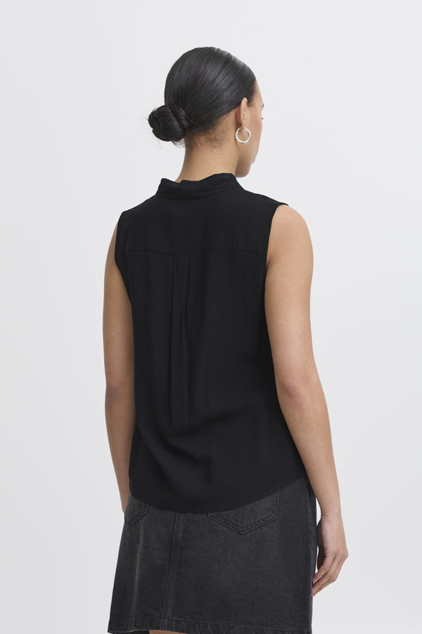 Ärmellose Bluse „Vera“ in Schwarz – Viscose