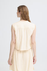 Kurzarmbluse Elvias in Beige