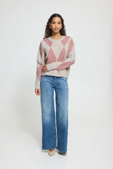 Pullover Fenster LS in Oatmeal