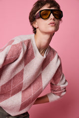 Pullover Fenster LS in Oatmeal