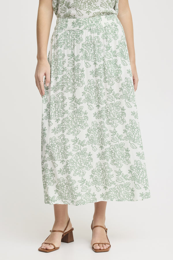 Midirock mit Blumenmuster EASE – Viskose