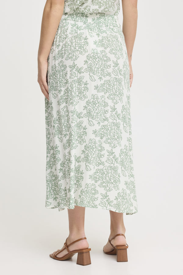 Midirock mit Blumenmuster EASE – Viskose