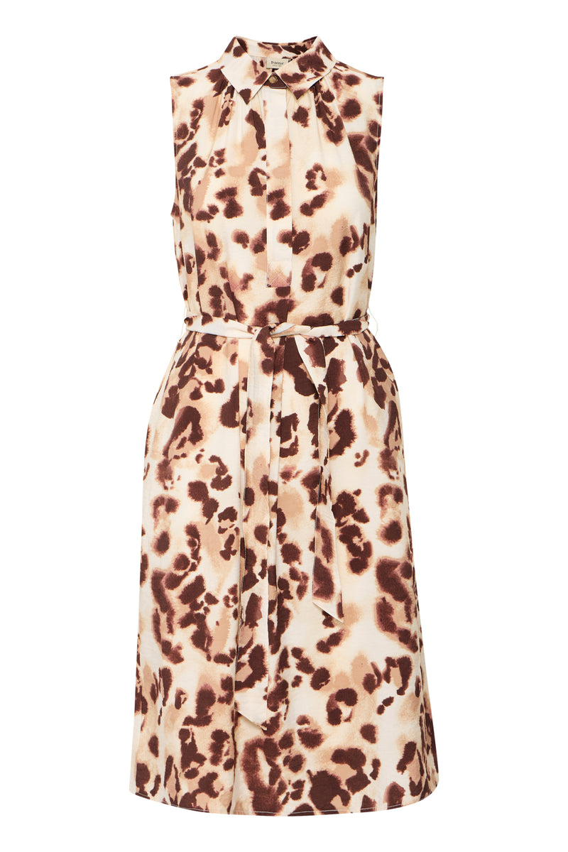 Animalprint Midikleid LEONA – Viskose mit Bindegürtel