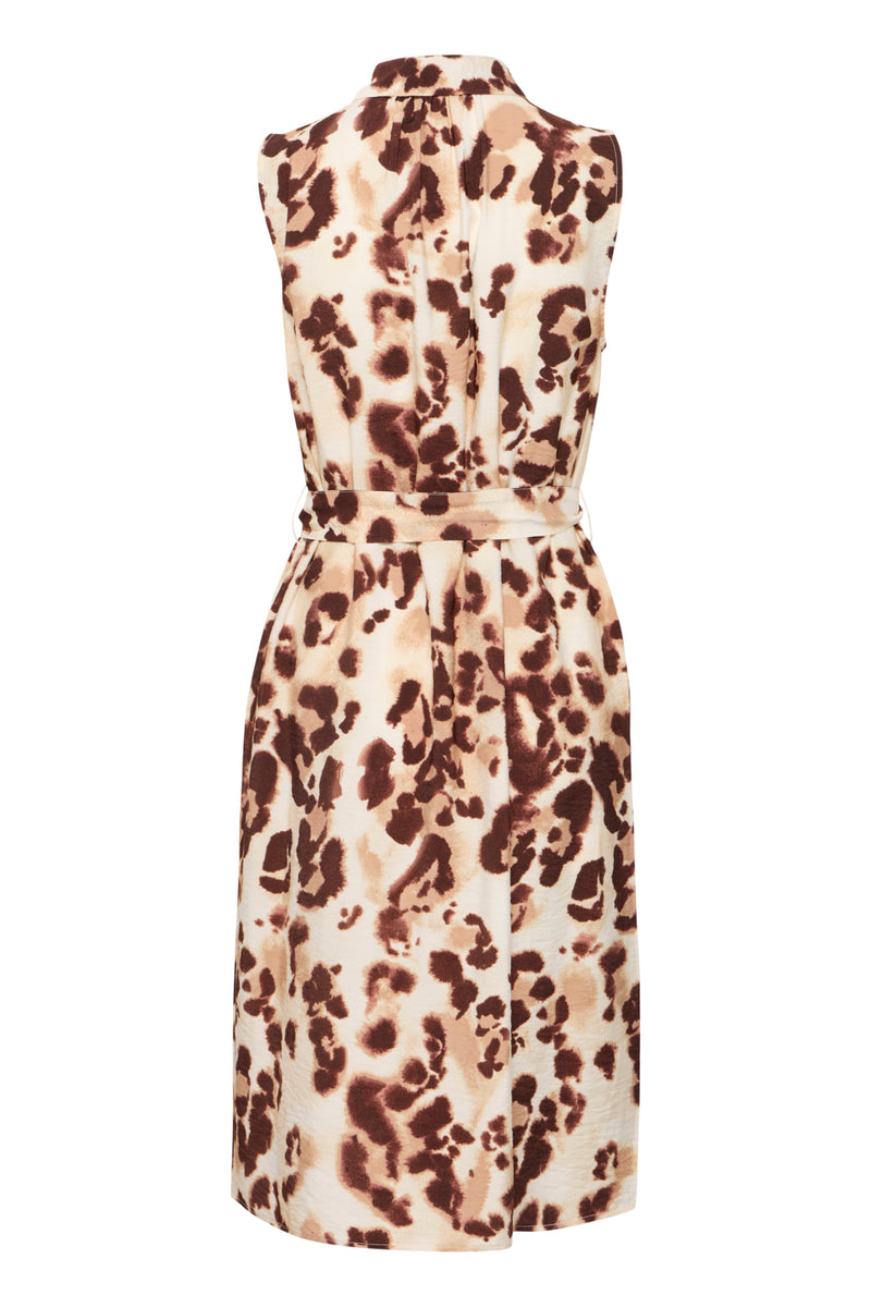 Animalprint Midikleid LEONA – Viskose mit Bindegürtel