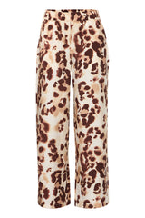 Leichte Hose mit Leo-Print – Leona in Braun