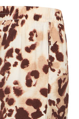 Leichte Hose mit Leo-Print – Leona in Braun