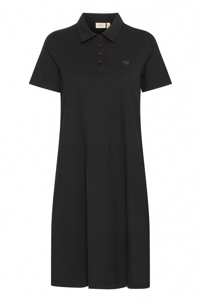 Samma Kleid mit Herz Stickerei in Schwarz