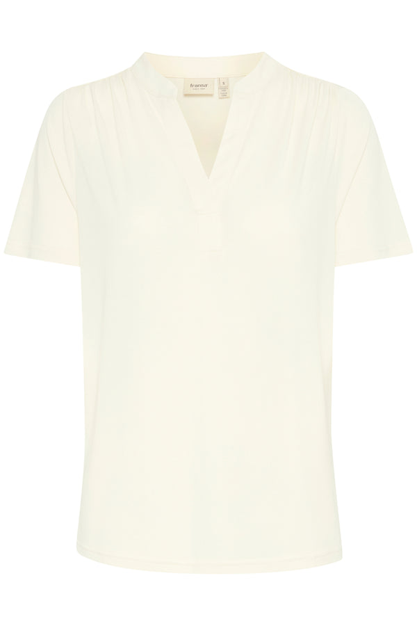 T-Shirt mit V-Ausschnitt JOSLEYN – Modal in Weiß