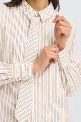Bluse Zaba SH 1 in White Tobacco Stripe