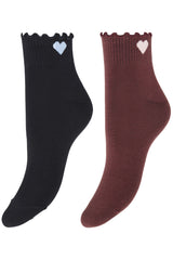 Socken Ducia 1 Sock 2-Pack in Rumraisin/Salute