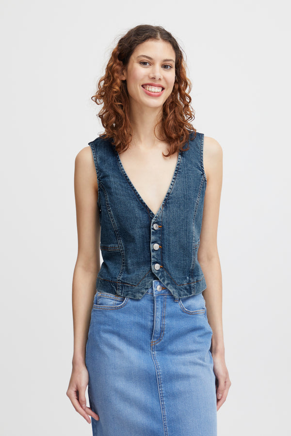 Jeansweste Komma in Mid Blue Denim