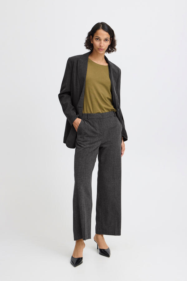 Hose Danta Wide Leg in Black Melange