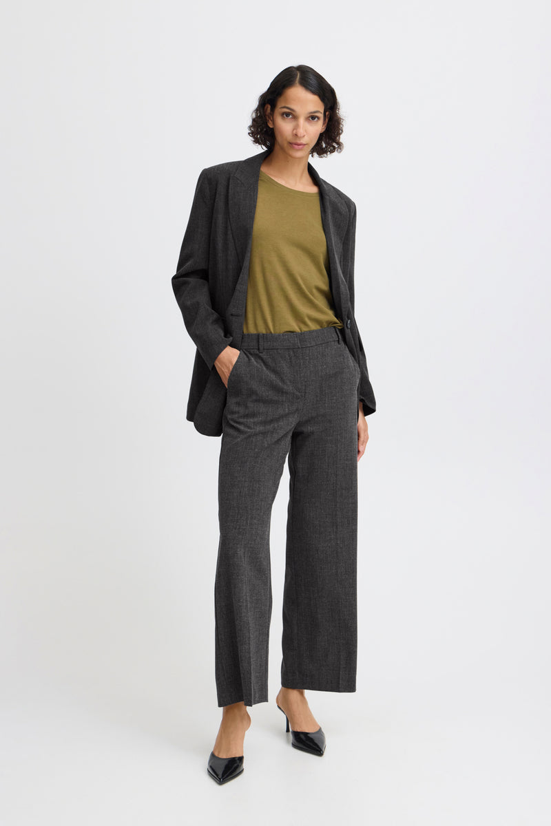 Hose Danta Wide Leg in Black Melange