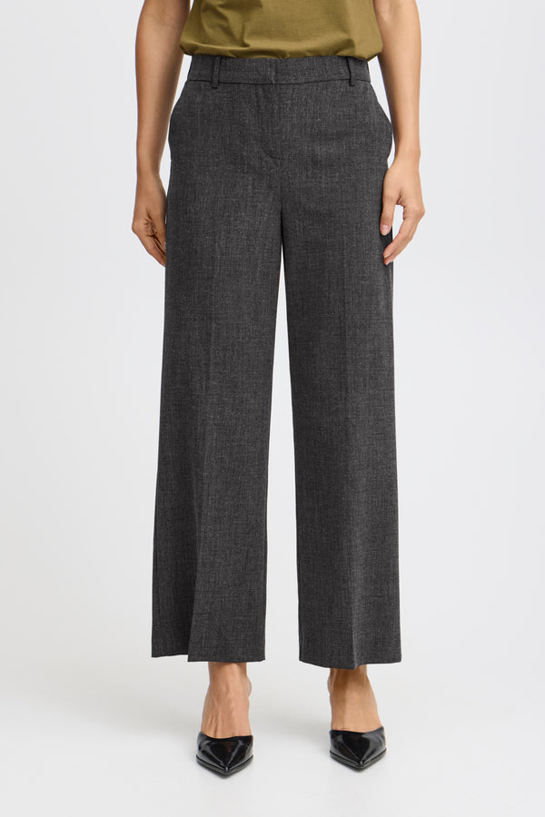 Hose Danta Wide Leg in Black Melange