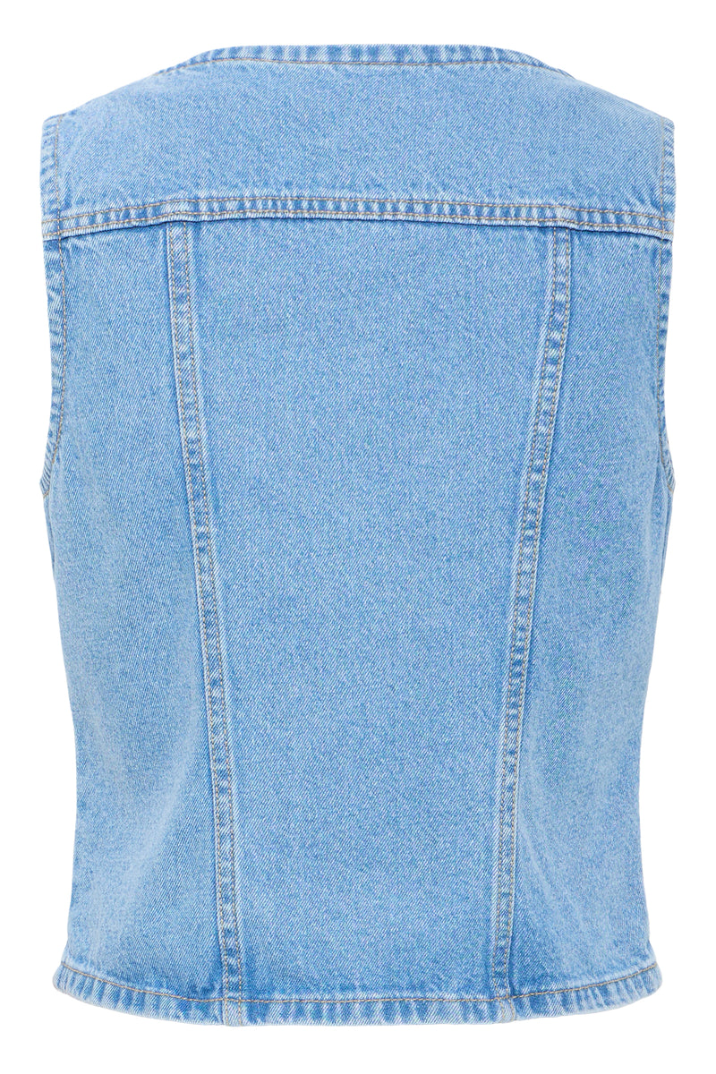 Kallie Jeansweste – Figurschmeichelnde Denim-Weste mit Vintage-Flair