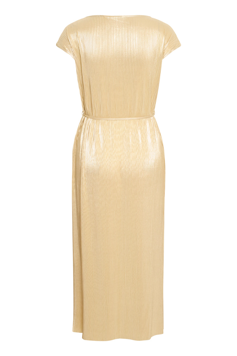 Schimmerndes Gold-Midi-Kleid  – Modell Pille