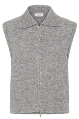 Weste Omea Zipper Slipover in Mid Grey Melange
