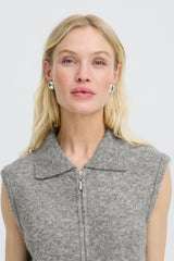 Weste Omea Zipper Slipover in Mid Grey Melange