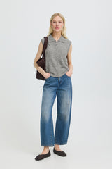Weste Omea Zipper Slipover in Mid Grey Melange