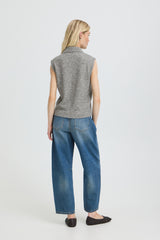 Weste Omea Zipper Slipover in Mid Grey Melange