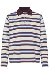 Polo-Shirt Pelda Button in Fig Multi Stripe