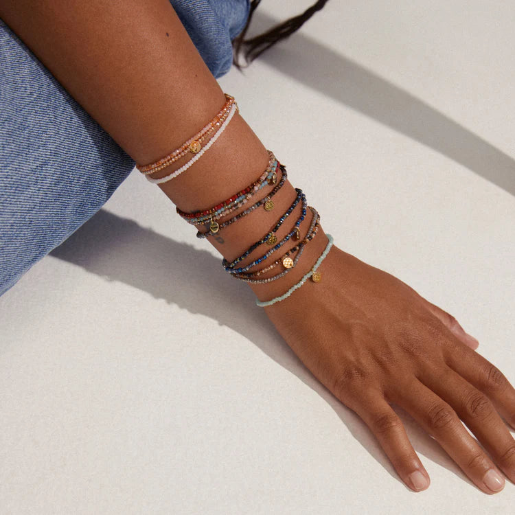 Armband Indie in Blue/Gold/Meliert