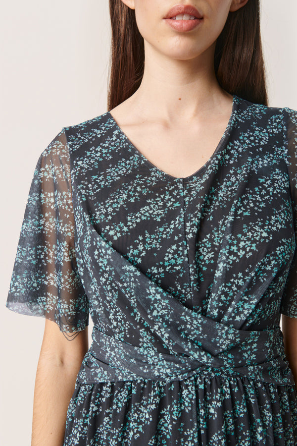 Kleid Demara in Black Diagonal Flower