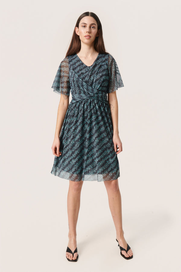 Kleid Demara in Black Diagonal Flower