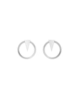 Ohrring Theia 2in1 Dreieck & Kreis Versilbert
