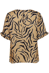 Bluse Alisa in Brown Animal Print
