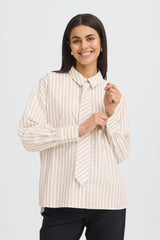 Bluse Zaba SH 1 in White Tobacco Stripe