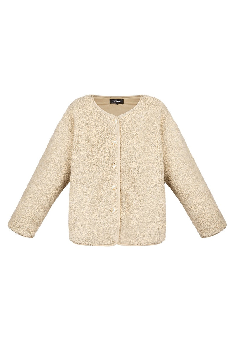 Jacke Teddy in Beige