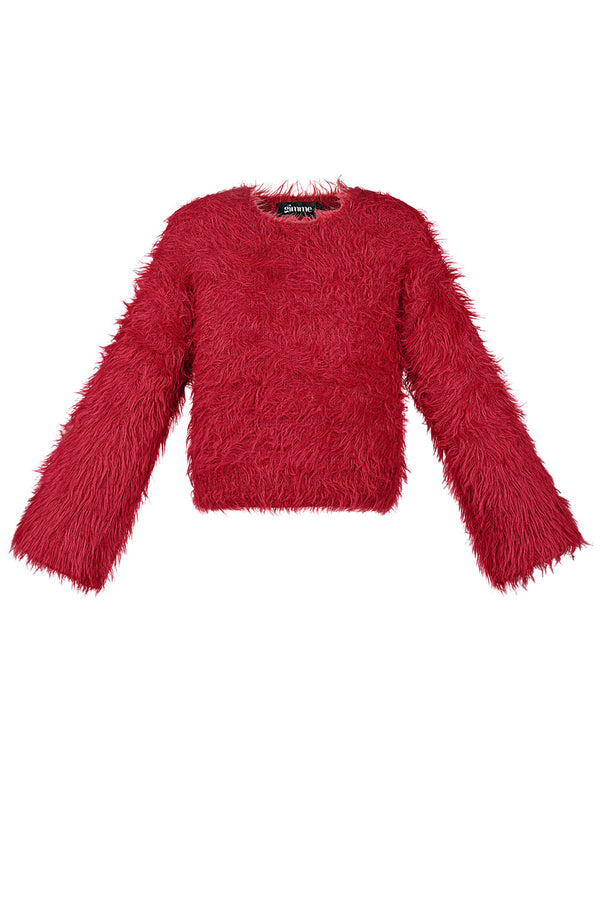 Flausche Pullover in Rot