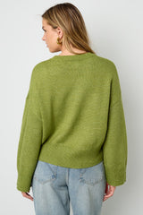 Pullover mit Glitzer in Grün