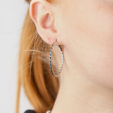 Ohrringe Sansa Organic Hoop in Silber