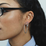 Ohrringe Sansa Organic Hoop in Silber