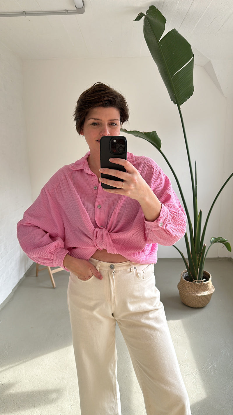Musselin Bluse in Pink